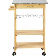 Premier Housewares Pinewood Large Trolley Table