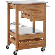 Natural Trolley Tables Premier Housewares Bamboo Four Trolley Table