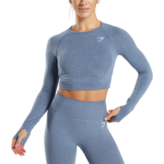 Gymshark Vital Seamless 2.0 Crop Top - Evening Blue Marl