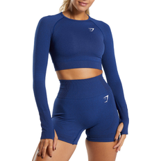 Gymshark Vital Seamless 2.0 Crop Top - Stellar Blue Marl