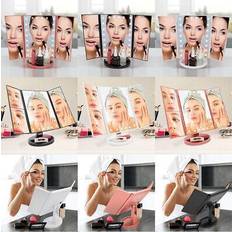 Bauer Rose Gold Professional Foldable LED Mirrors
