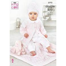 King Cole 5772 DK Pattern Baby Cardigan Hat & Blanket