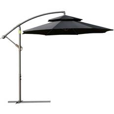 Black Parasols OutSunny 2.7m Cantilever Banana Parasol Outdoor Shade Crank