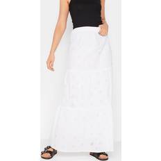 LTS Tall Anglaise Tiered Maxi Skirt - White