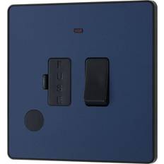 BG Evolve Matt Blue 13A Switched Fused Connection Unit with Power Led Indicator & Flex Outlet