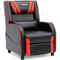 Black leather recliner chair Ranger S Pushback Recliner Chair Black and Red