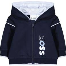 Spandex Hoodies HUGO BOSS Kidswear logo-print zip-up hoodie kids Cotton/Spandex/Elastane Blue