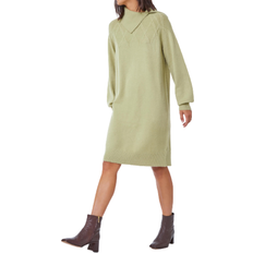 Roman Split Neck Jumper Dress - Pale Green