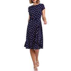 Polka Dots - XL Dresses Roman Spot Print Jersey Stretch Dress - Navy