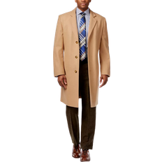 London Fog Signature Wool-Blend Overcoat - Camel