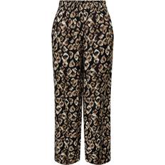 Only Ankle Length Linen Blend Trousers - Sort/Phantom