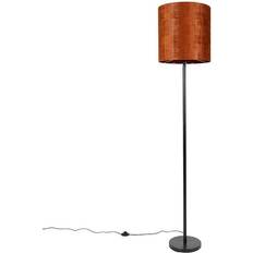 Orange Floor Lamps QAZQA black velor Simplo Floor Lamp