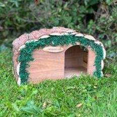 Selections Wooden Hedgehog House Hogitat With Bark Roof