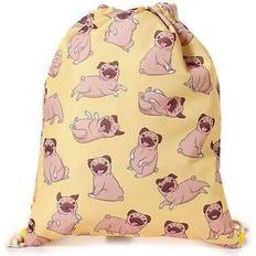 Yellow Gymsacks Puckator Handy Drawstring Bag Mopps Pug