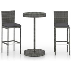 Grey Outdoor Bar Sets vidaXL 3 Outdoor Bar Set