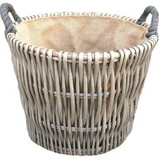 Small Round Log Wicker Basket