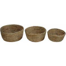 Premier Housewares of Three Straw with Black Detail Basket