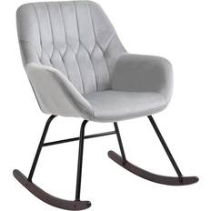 Polyester Rocking Chairs Homcom Modern Grey Rocking Chair 88cm