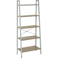 Premier Housewares Bradbury Five Tier Natural Veneer Ladder Book Shelf