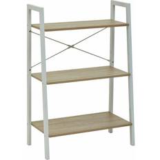 Book Shelves Premier Housewares Bradbury Three Tier Natural Veneer Ladder Book Shelf
