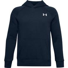 Fleece Tops Under Armour Boy's Rival Cotton Hoodie - Academy/Onyx White (1357591-408)