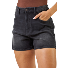 Roman Washed Denim Stretch Shorts - Black