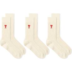 Ami Paris De Coeurs Socks 3-pack - Off White