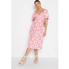 LTS tall pink daisy cut out midi dress