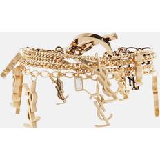 Saint Laurent Cassandre monogram charm bracelet gold