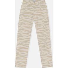 Beige - Women Jeans Ganni Swigy Zebra-Print Denim Straight-Leg Jeans