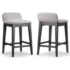 Glamour Home Set of 2 Atia Black Bar Stool