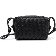 Bottega Veneta Mini Loop Leather Shoulder Bag Black 01