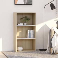 Multicoloured Book Shelves vidaXL 3-Tier Cabinet Engineered