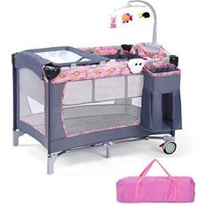 Costway Foldable 2 Color Baby Crib Playpen Playard