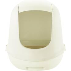 Richell Paw Trax White Dome Hooded Cat Litter Box, X W X