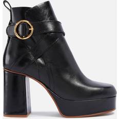 See by Chloé Lyna Leather Platform Heeled Boots