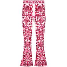 Dolce & Gabbana Charmeuse Flared Pants with Maiolica Print