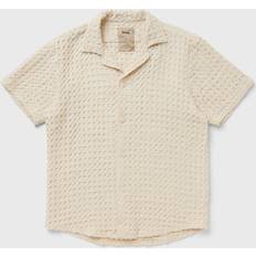 Men - Viscose Shirts Oas Ecru Cuba Waffle Shirt in Cream. M, XL/1X, XXL/2X