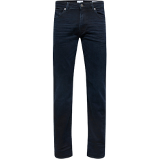 Selected Men Jeans Selected 196 Straight Fit Jeans - Blue/Black Denim