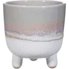 Sass & Belle Mojave Glaze Grey Planter On Legs Plant Pot Container