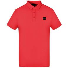 Cavalli Class Patch Logo Bordeaux Polo Shirt