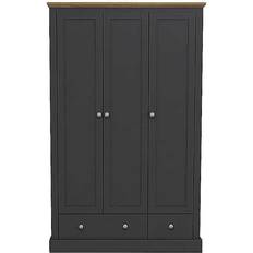 Black Clothing Storage LPD Furniture Devon 3 Wardrobe