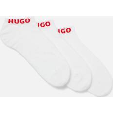HUGO BOSS Mens White Logo-print Stretch-cotton Ankle-length Socks