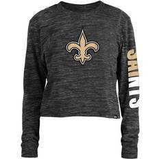 New Era Women's Black Orleans Saints Crop Long Sleeve T-Shirt