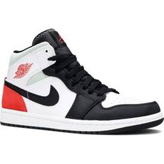 Nike Air Jordan 1 Mid SE GS - White/Black/Red Spruce