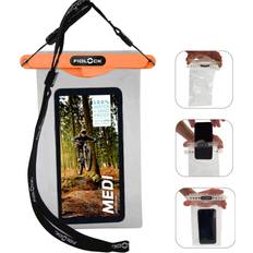 Fidlock Hermetic Dry Bag Medi Flexible Magnetic Self-Sealing Bag for Cellphone 100% Waterproof and Sand Proof Practical Size with a Large Opening, with Lanyard included Transparent Orange