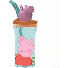 Peppa Pig Kids 3D Figurine 360ML Drinking Tumbler & Expandable Straw