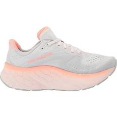 New Balance Beige - Women Sport Shoes New Balance Fresh Foam X More v4 W - Quartz Grey with Washed Pink and Grapefruit