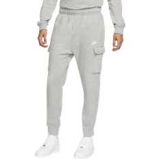 Nike Grey - Men Clothing Nike Sportswear Club Fleece Cargo Trousers - Dark Grey Heather/Matte Silver/White
