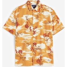 Superdry Vintage Hawaiian S/s Shirt Yellow Clouds, Freizeithemden in Größe